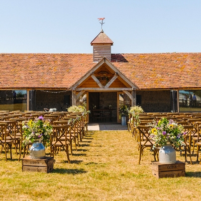 Montague Farm is home to a rustic venue comprised of an 18th-century complex of barns