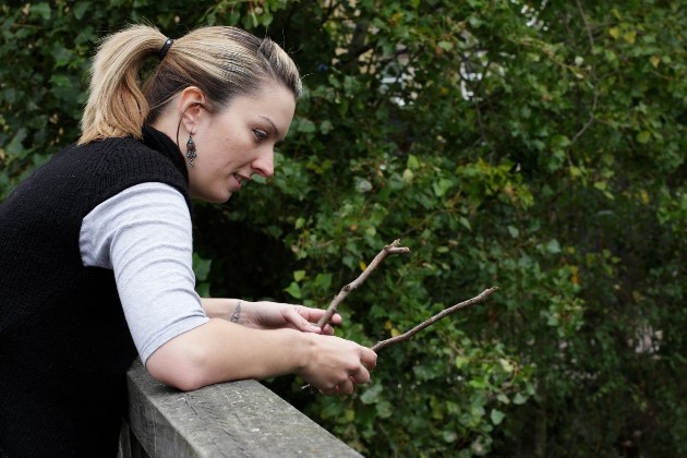 Playing Pooh Sticks from Pooh Bridge at Ashdown Park Hotel & Country Club