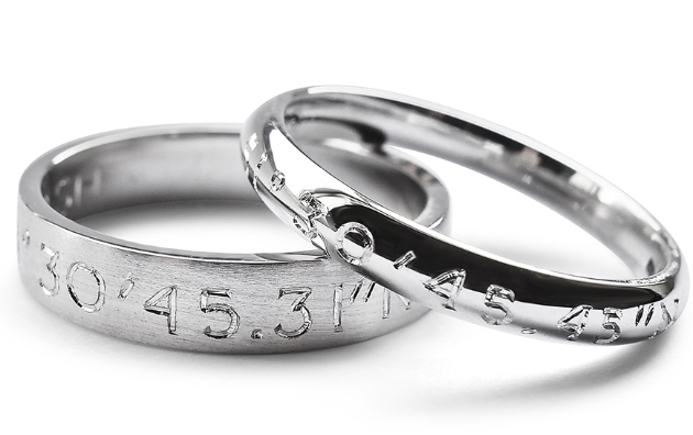 silver engraved commitment rings