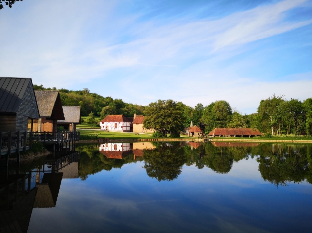 Weald & Downland Living Museum Chichester panoramic view of the lake 