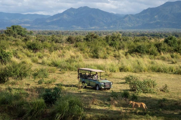 Car in the desert on safari