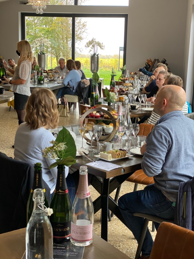 Restaurant at Tinwood Estate where guests are enjoying their afternoon teas