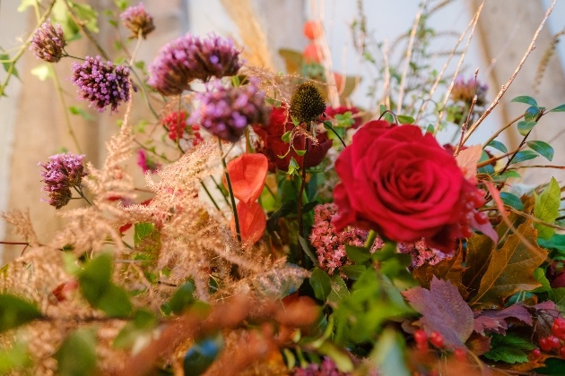 Rustic autumnal flower display