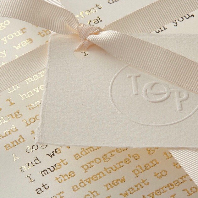 Poem in gold foil font and tied with a ribbon from the Original Poet