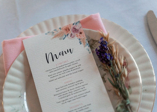 wildflower wedding place setting
