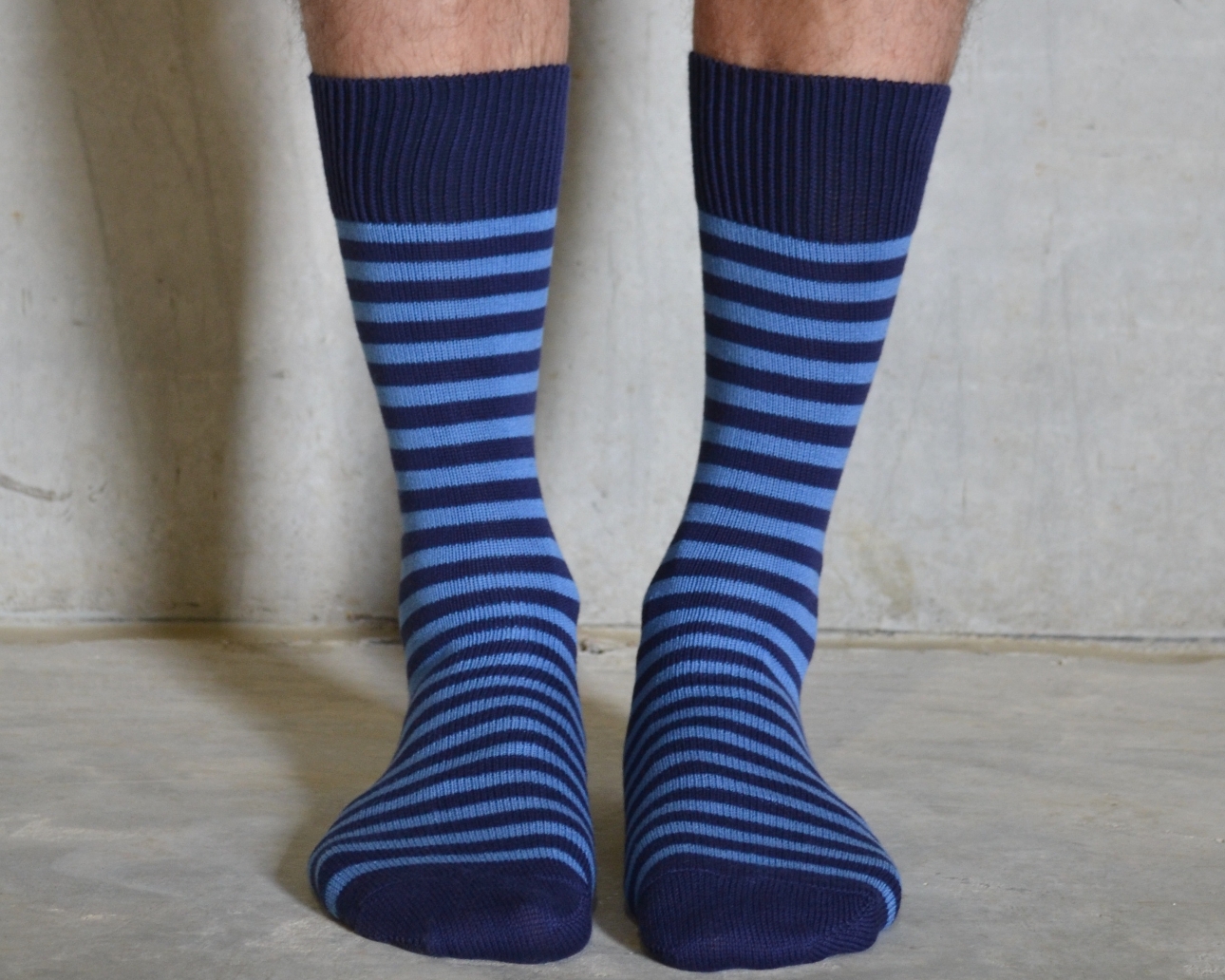blue stripey socks