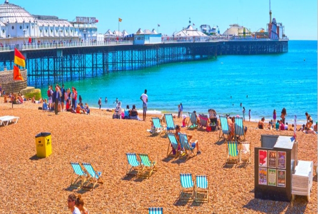 Brighton beach seafront and pier