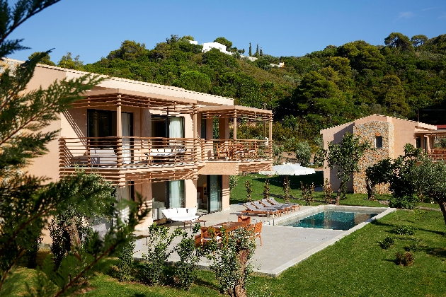 suit with pool surrounded by trees