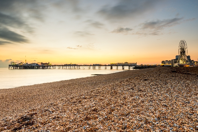 Brighton seafront at sunset