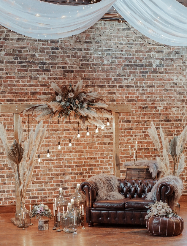 rustic wedding seating area