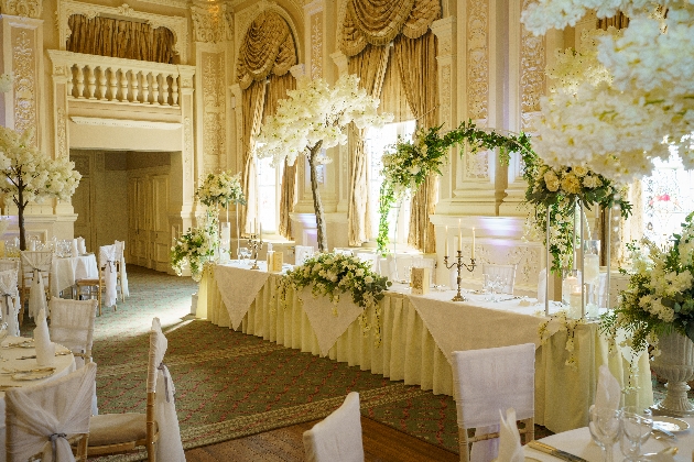 The ballroom at The Grand Eastborune decorated for a wedding