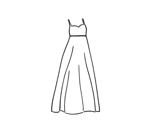 empire line gown drawing