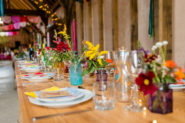 Colourful table decorations