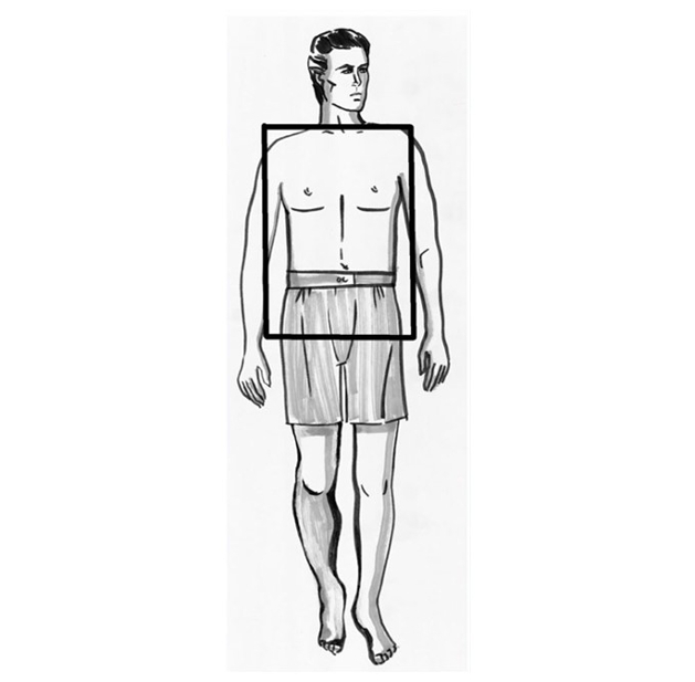 illustration of a man with a rectangle body shape