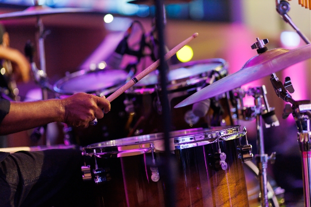 Person playing the drums