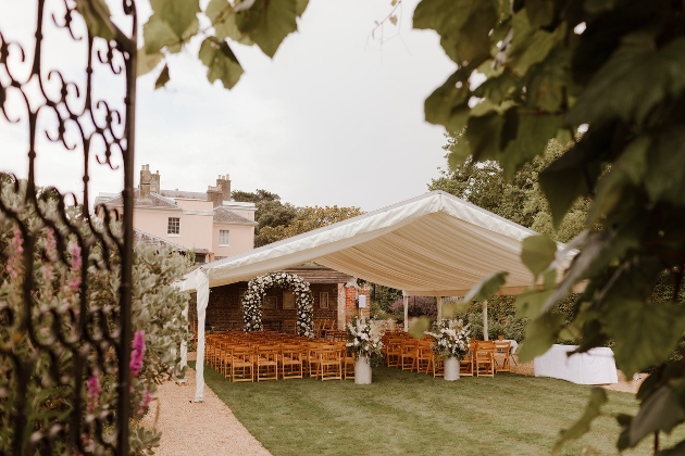 Marquee set up at Bignor Park Estate