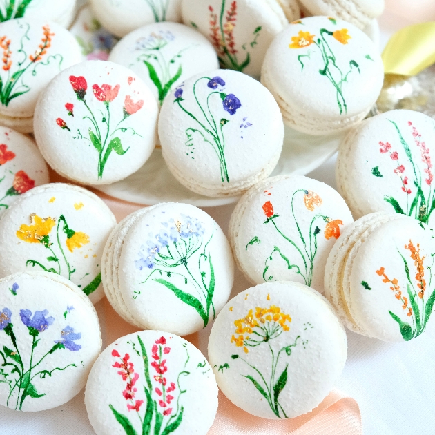Hand-painted macarons