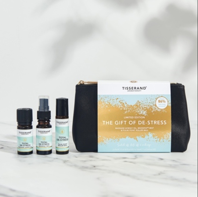 De-Stress Pulse Point Roller Ball, MoodFix Mist and Massage & Body Oil set