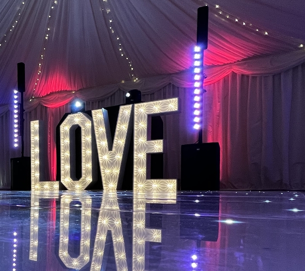 Love light up letters on a dancefloor