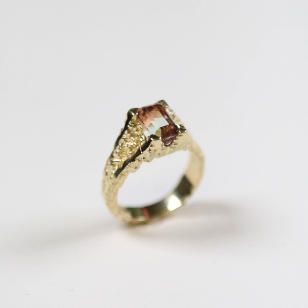Luna Watermelon Tourmaline Ring by Jeremy Hoye