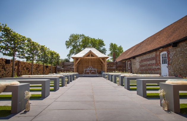 Southend Barns secret garden ceremony area