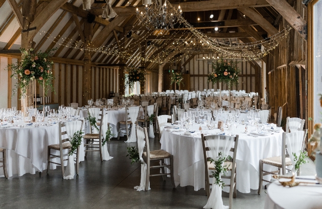 Southend Barns wedding reception set up