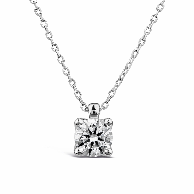 white gold necklace with diamond pendant