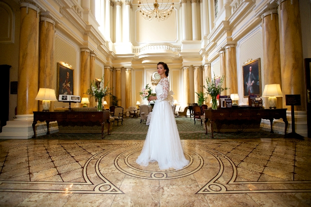 Bride in the atrium lounge at The Grand Eastbourne