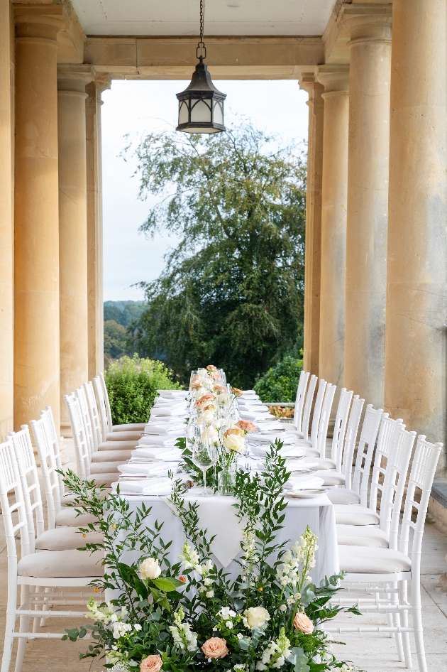 Buxted Park set up for al fresco intimate wedding breakfast