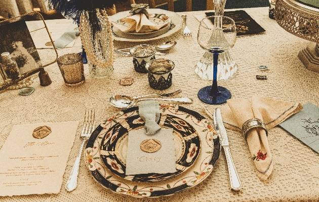 vintage wedding table setting