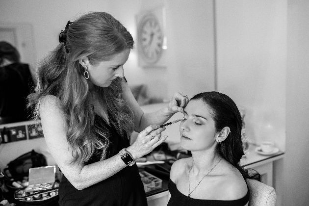 bride having her makeup done by Toni Todd