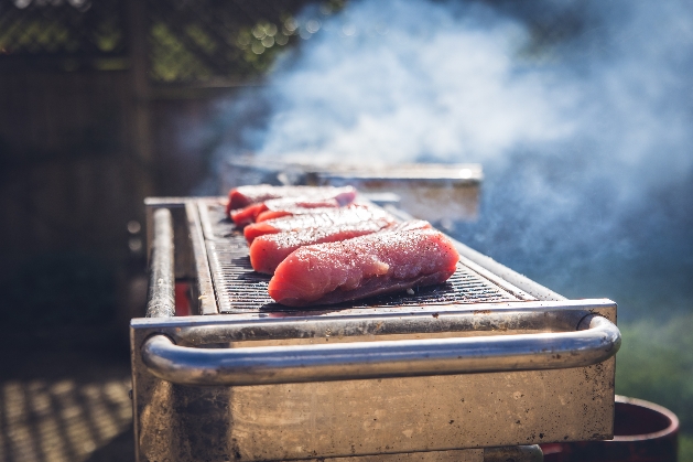 meat cooking on the barbecue