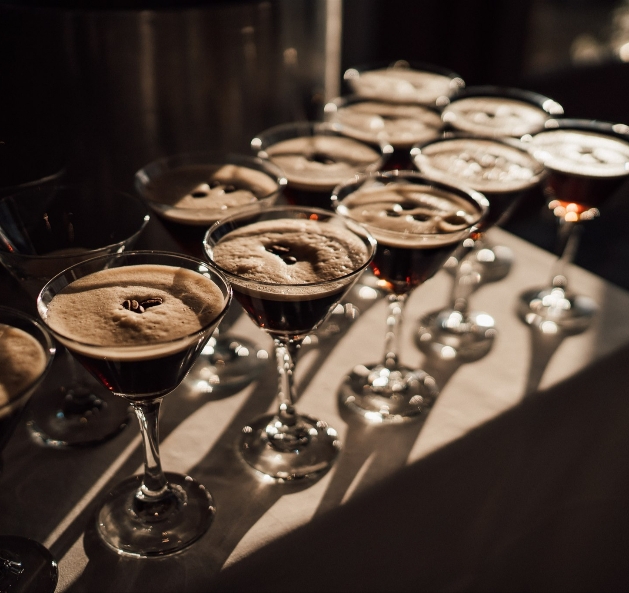table of espresso martinis