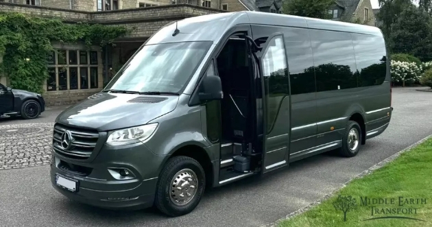 middle earth mini bus front view
