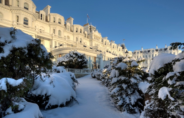 The Grand Eastbourne in the snow
