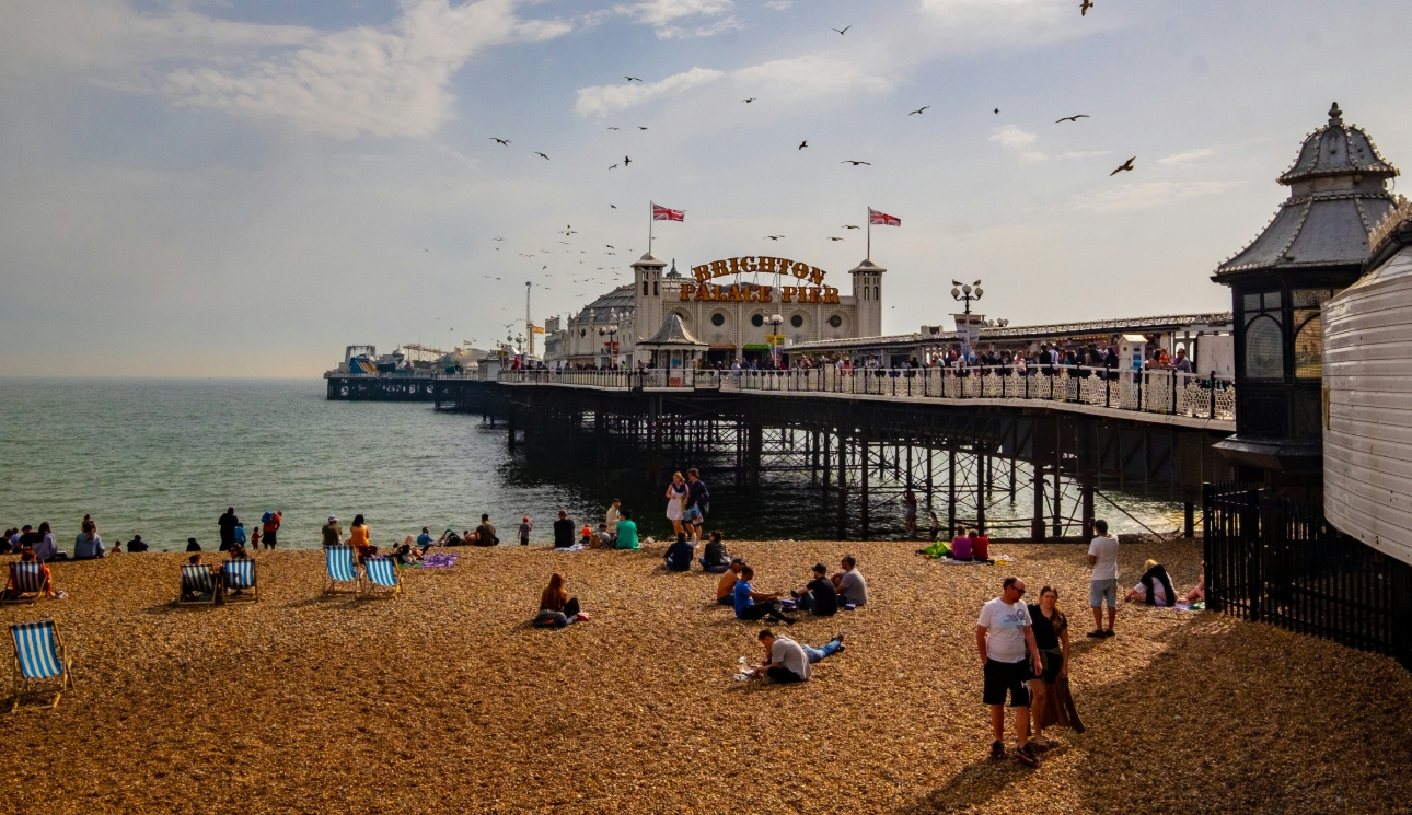 Brighton beach with the pier
