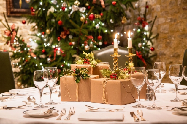 Christmas table at Spread Eagle's Jacobean Hall