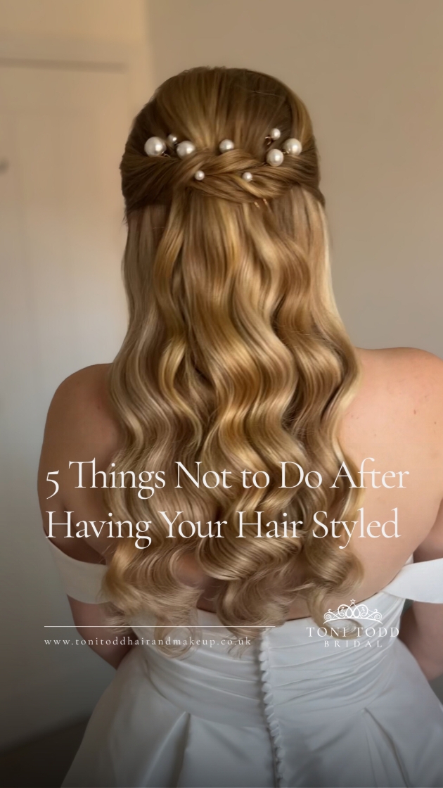 facebook post image of bride's hair from back 